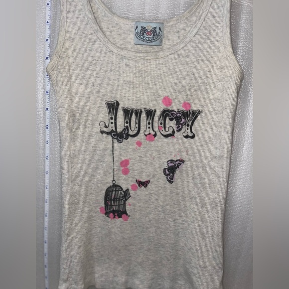 Juicy Couture Gray Tank Top with Pink Accents Size Small - Picture 3 of 17